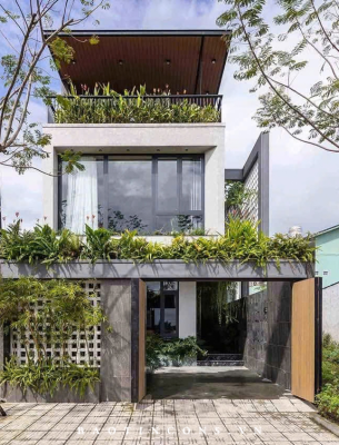 Nhà phố 2 tầng và tum hiện đại, ngập tràn cây xanh | Bảo Tín