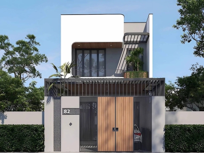 NGÔI NHÀ PHỐ 2 TẦNG PHONG CÁCH HIỆN ĐẠI TỐI GIẢN – THIẾT KẾ VÀ THI CÔNG BỞI BẢO TÍN