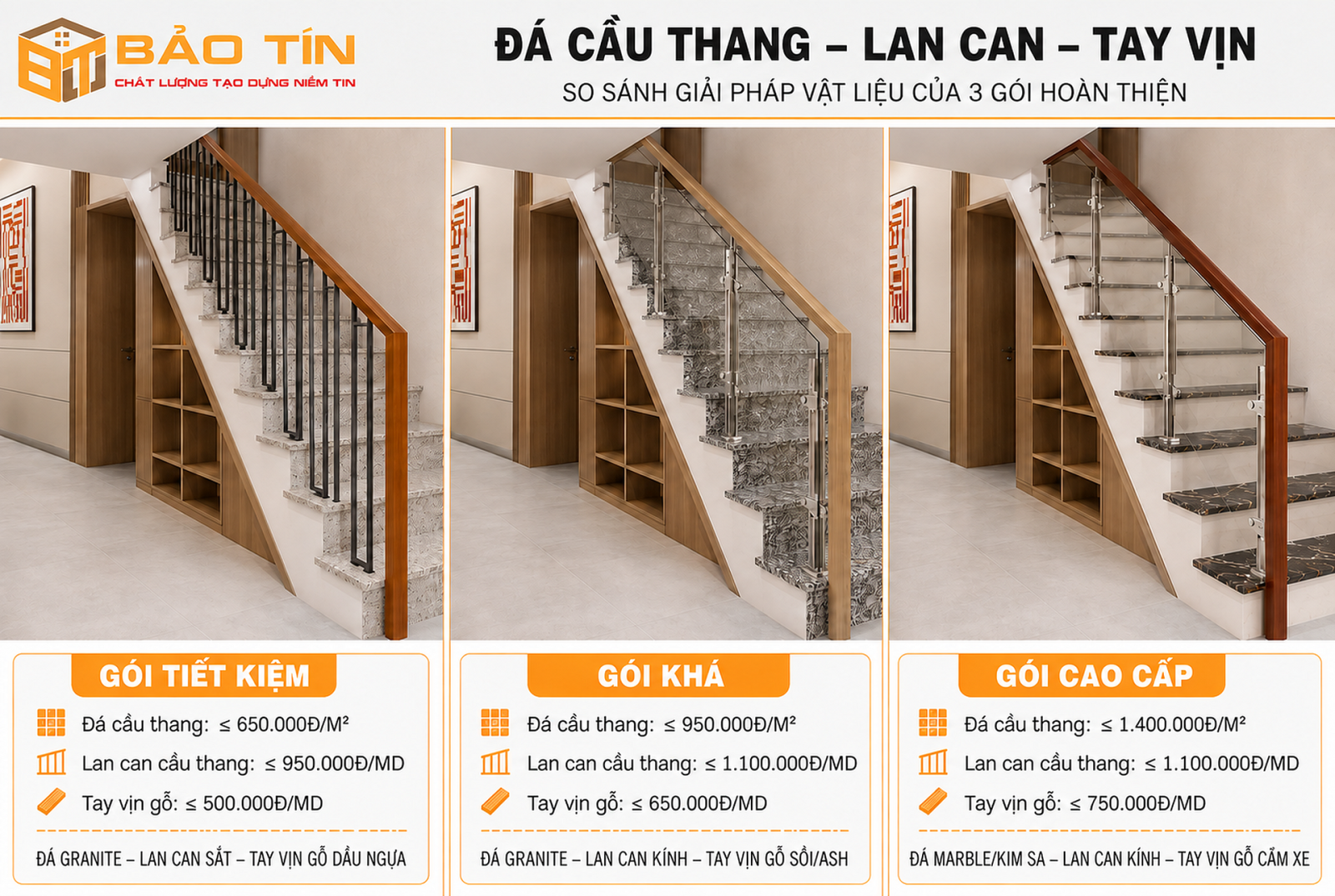 Đá cầu thang lan can và tay vịn nhà phố