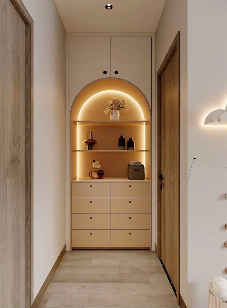 Không gian hành lang ngăn nắp và ấn tượng