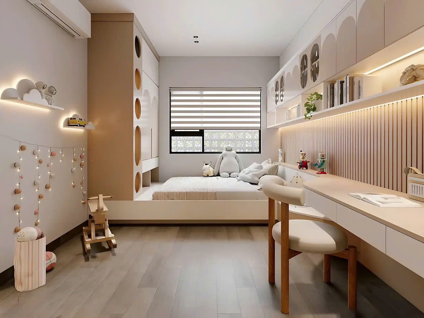 Không gian phòng ngủ rộng và thoáng