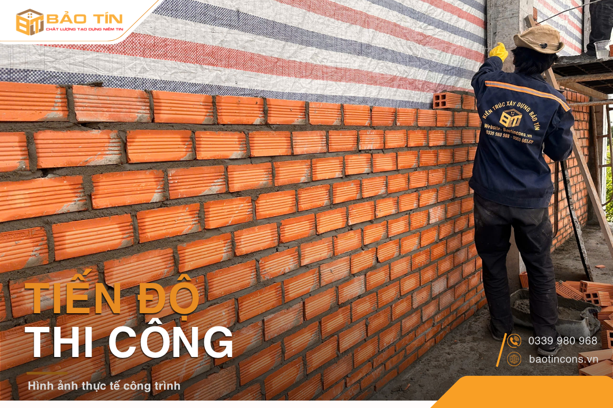 Công trình nhà phố đang thi công phần thô
