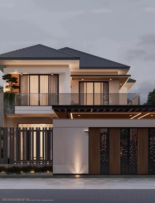 MẪU 02: NHÀ MÁI NHẬT TRỆT + 1 LẦU (DT: 9M x 17M)