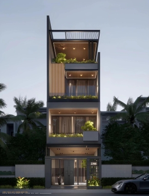 MẪU 05: NHÀ PHỐ HIỆN ĐẠI 4 TẦNG - MẶT TIỀN 5M