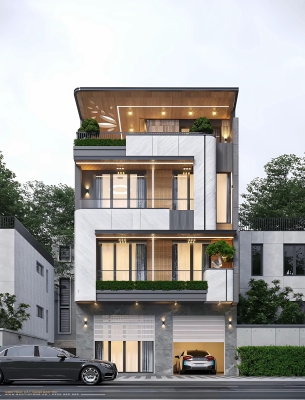 MẪU 06: NHÀ PHỐ HIỆN ĐẠI 4 TẦNG - MẶT TIỀN 8M