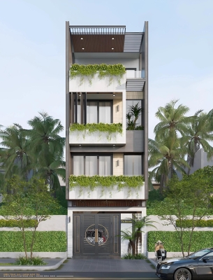 MẪU 12: NHÀ PHỐ HIỆN ĐẠI 4 TẦNG - MẶT TIỀN 5M