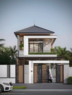 MẪU 01: TRỆT + 1 LẦU + MÁI NHẬT (DT: 6M x 17M)