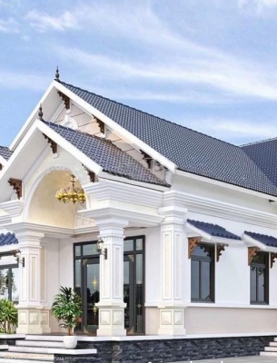 MẪU 02:  NHÀ CẤP 4 MÁI THÁI 3 PHÒNG NGỦ, 2 WC