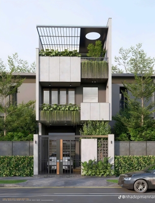 MẪU  04: NHÀ PHỐ 2 TẦNG + TUM  (DT: 5MX20M) 